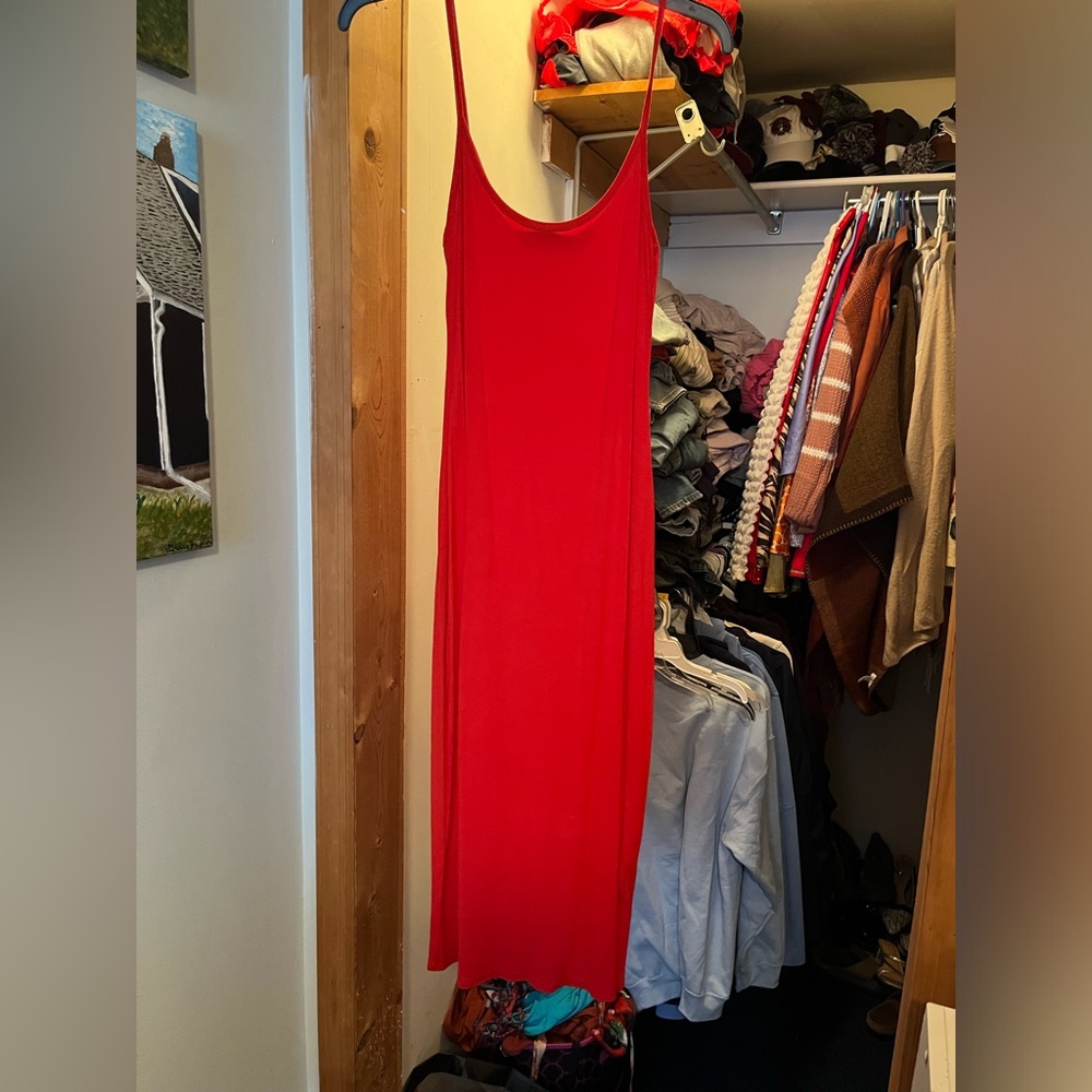 Boohoo red sun dress